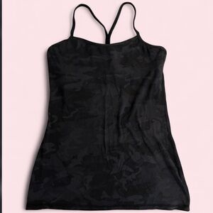 Lululemon Black Camo Racerback Built-In Bra Tank – Size 8